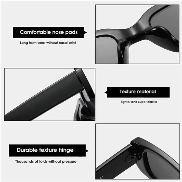 2 Pack Women\'s  Rectangle Sunglasses Retro Driving Glasses 90’s Vintage main image 4